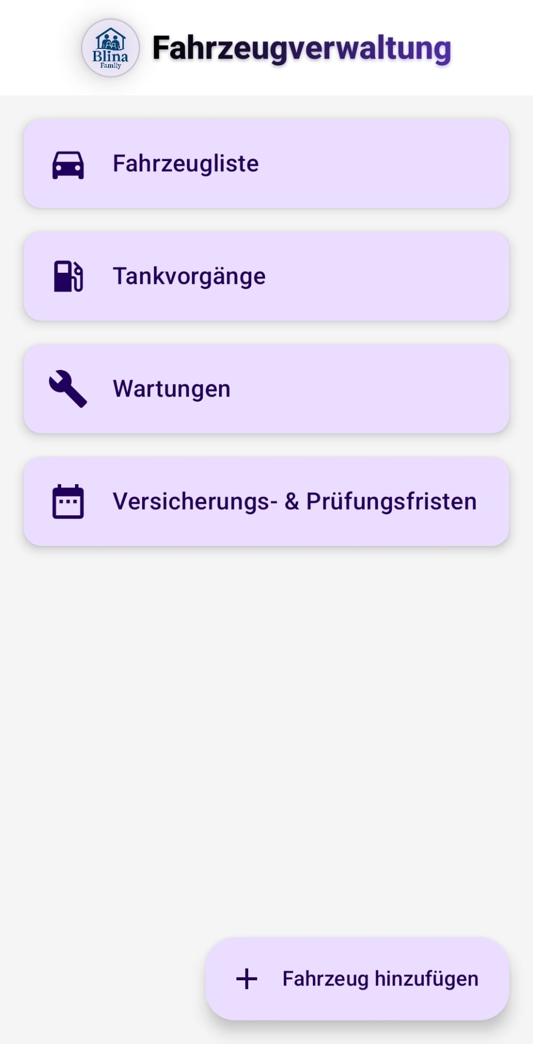 Blina Family — Fahrzeuge