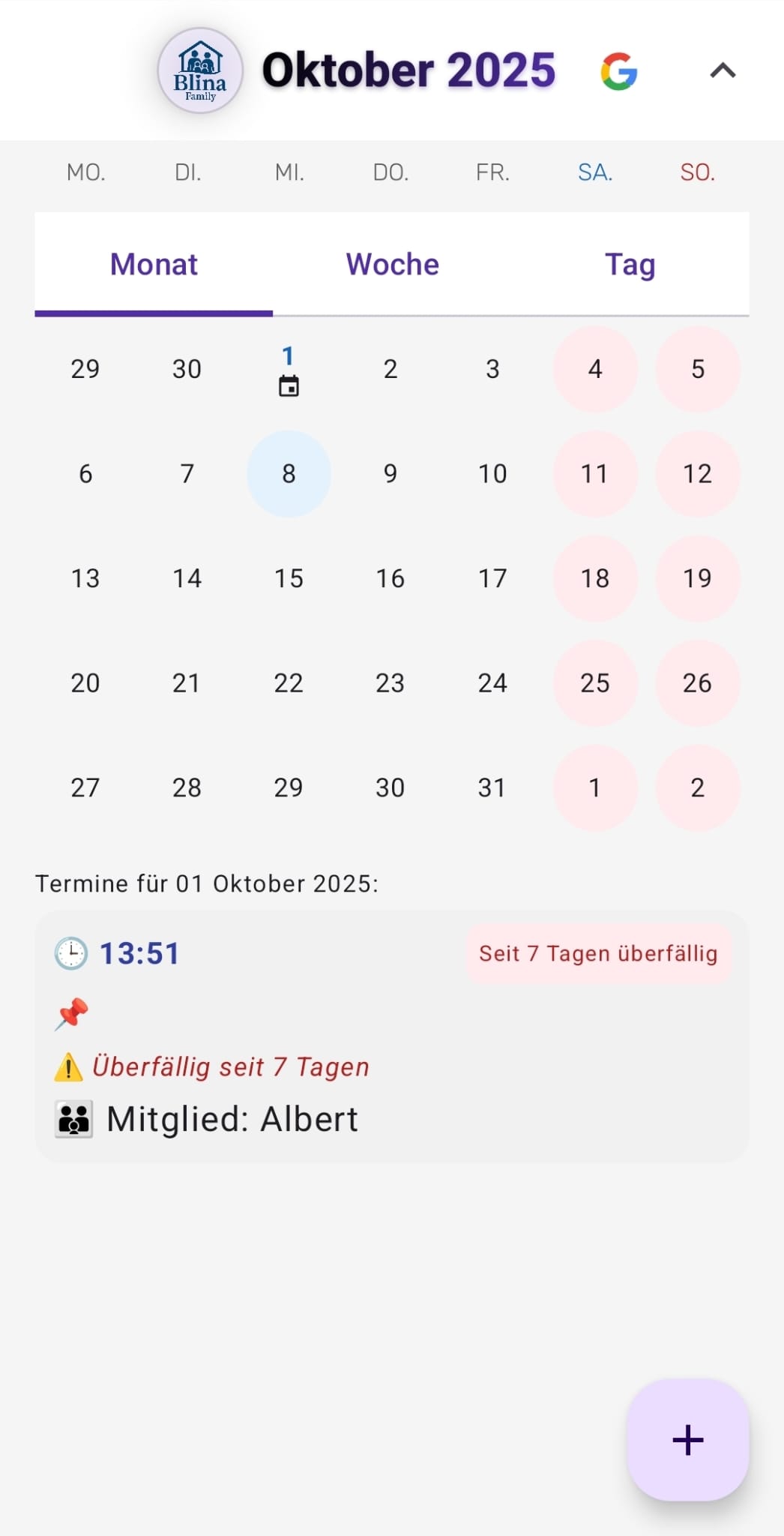 Blina Family — Kalender